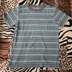🎉Cat & Jack Multicolor Striped Short Sleeve Tee Size: S (6/7)